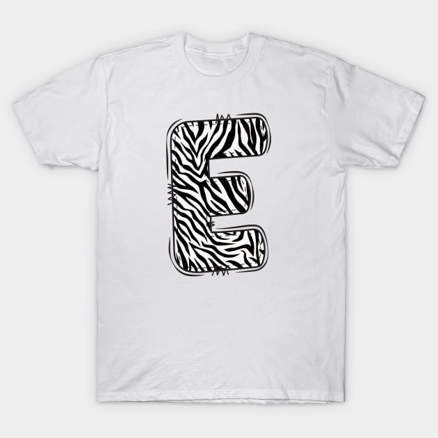 Zebra Letter E T-Shirt by Xtian Dela ✅